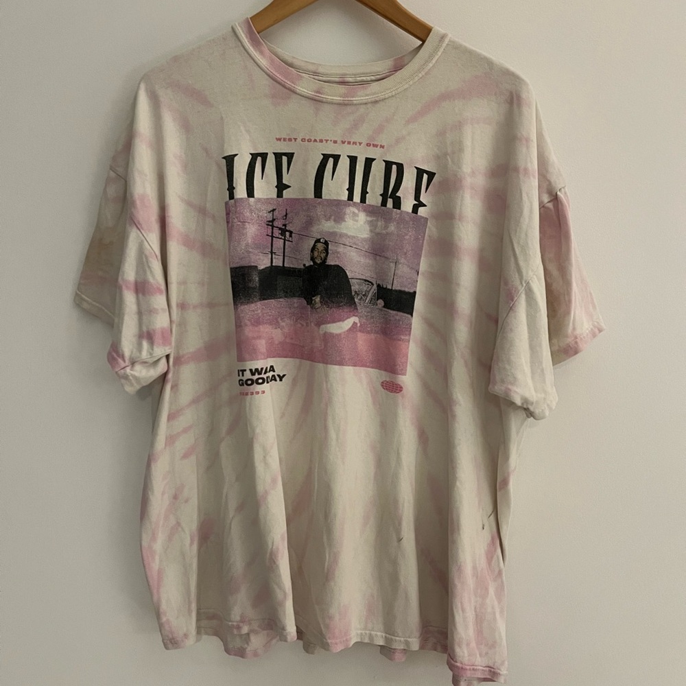 Ice Cube Pink and White Graphic T-Shirt